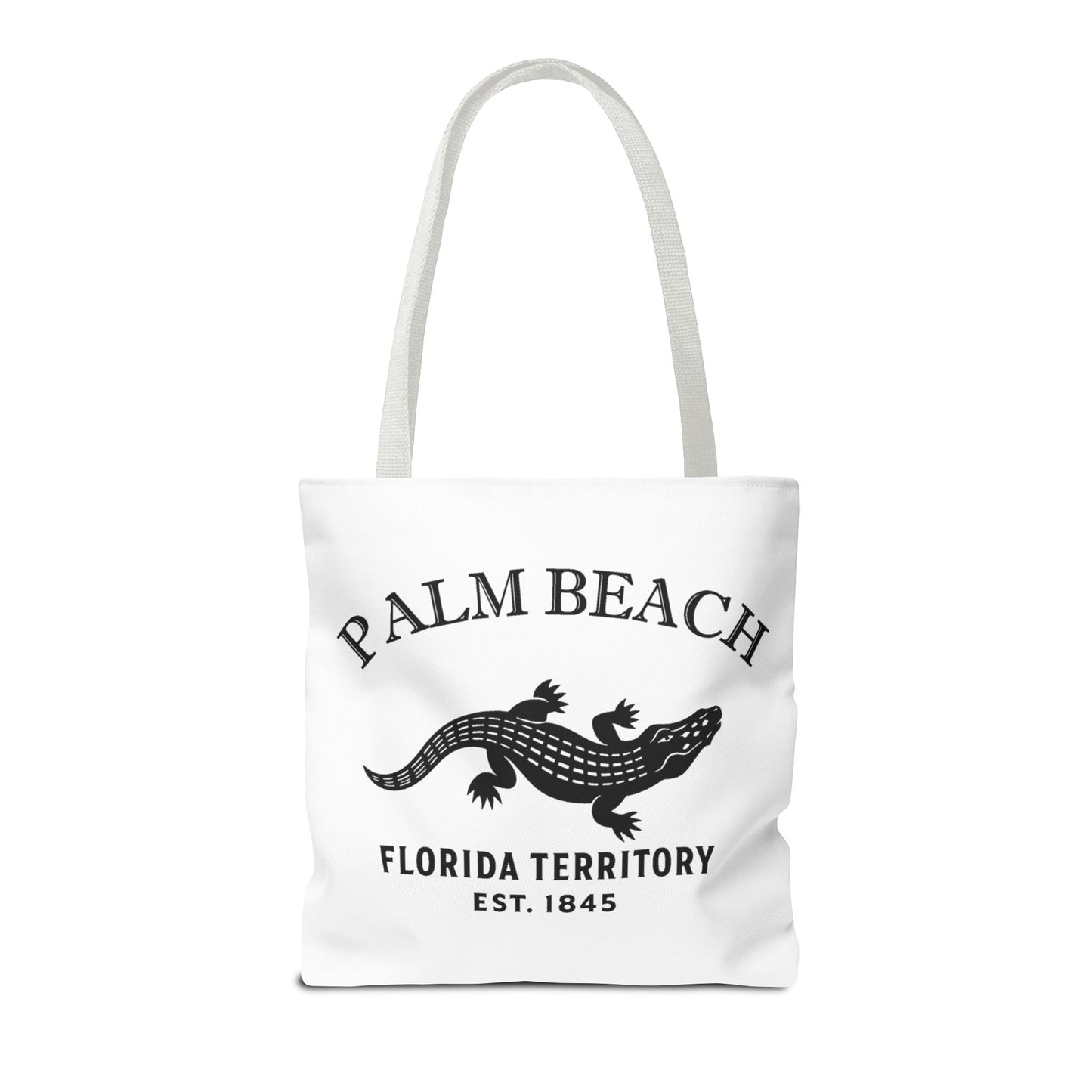 Palm Beach Florida Vintage Retro Light Canvas Tote - Black Logo