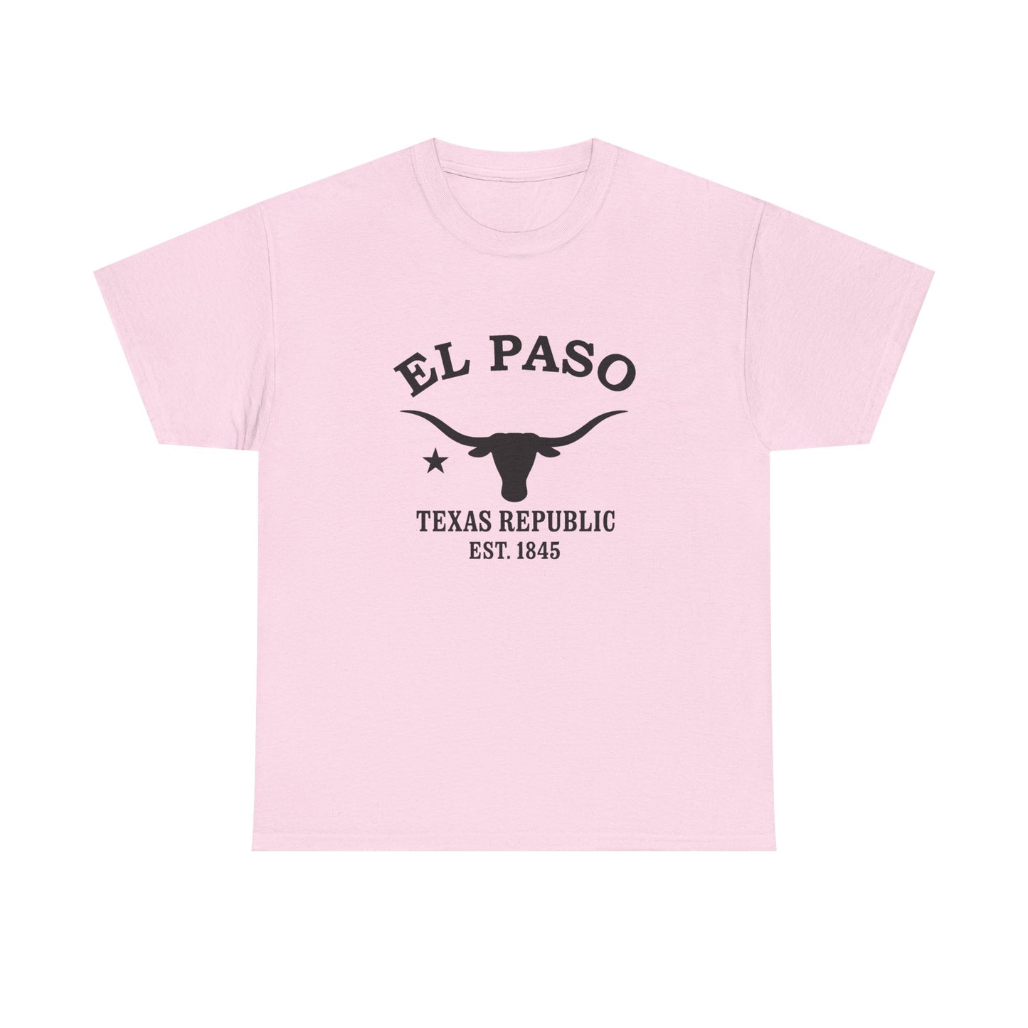 El Paso Texas Vintage Retro Unisex Heavy Cotton Tee - Black Logo