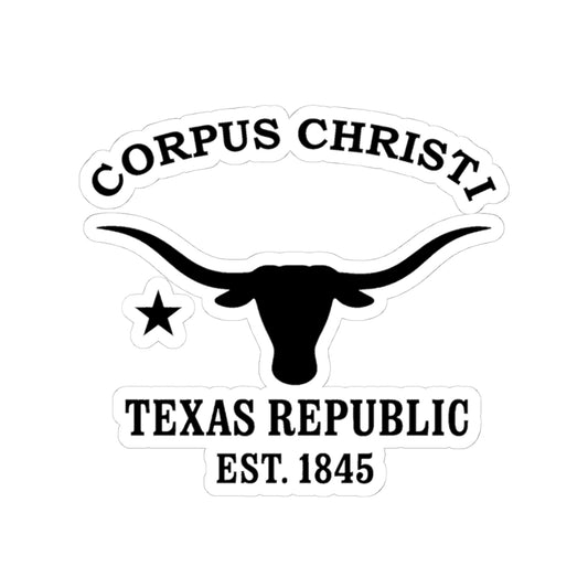 Corpus Christi Texas Vintage Retro Vinyl Sticker - Black Logo