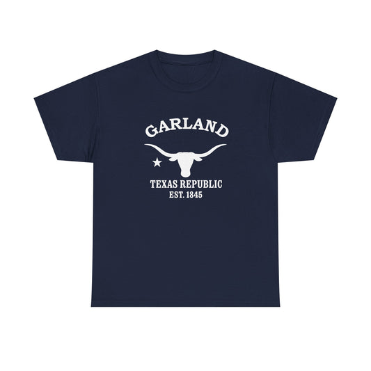 Garland Texas Vintage Retro Unisex Heavy Cotton Tee - White Logo