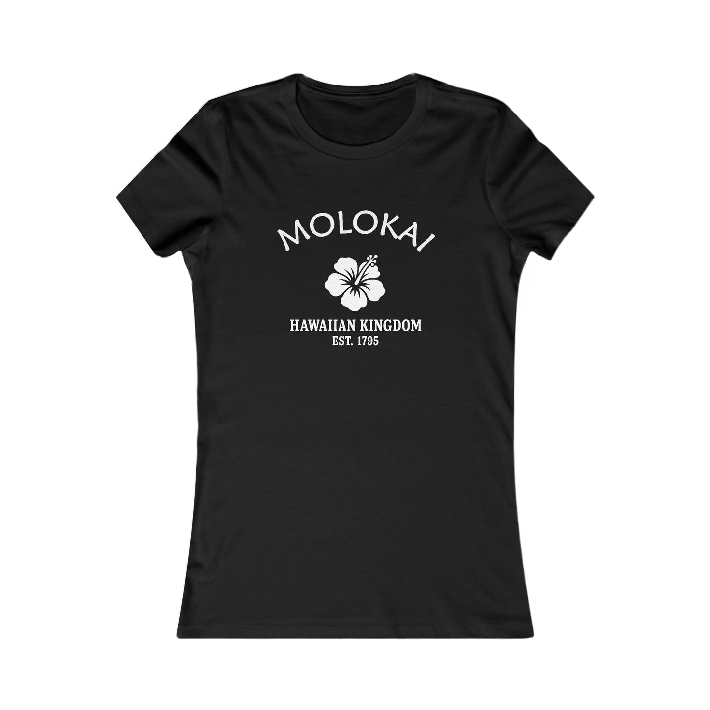 Molokai Hawaii Vintage Retro Womens Fitted Ringspun Cotton Tee - White Logo