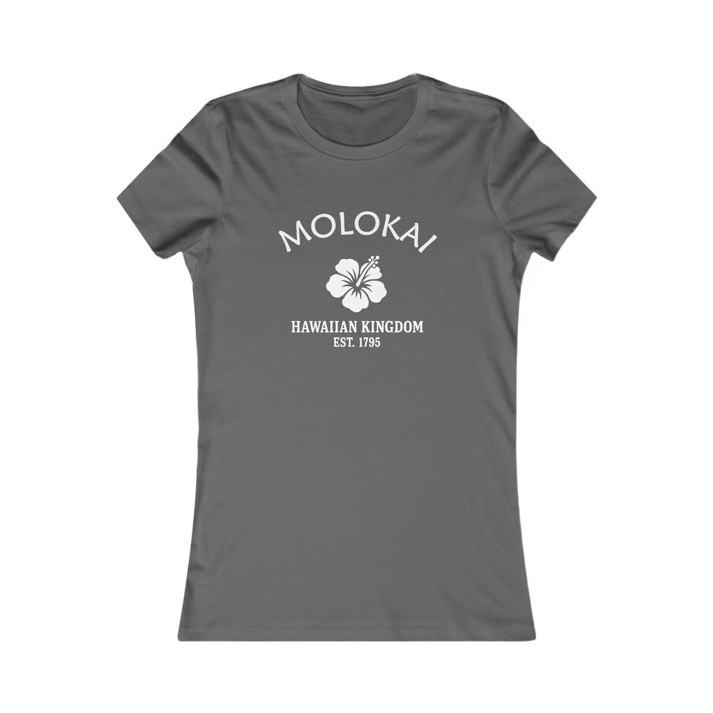 Molokai Hawaii Vintage Retro Womens Fitted Ringspun Cotton Tee - White Logo