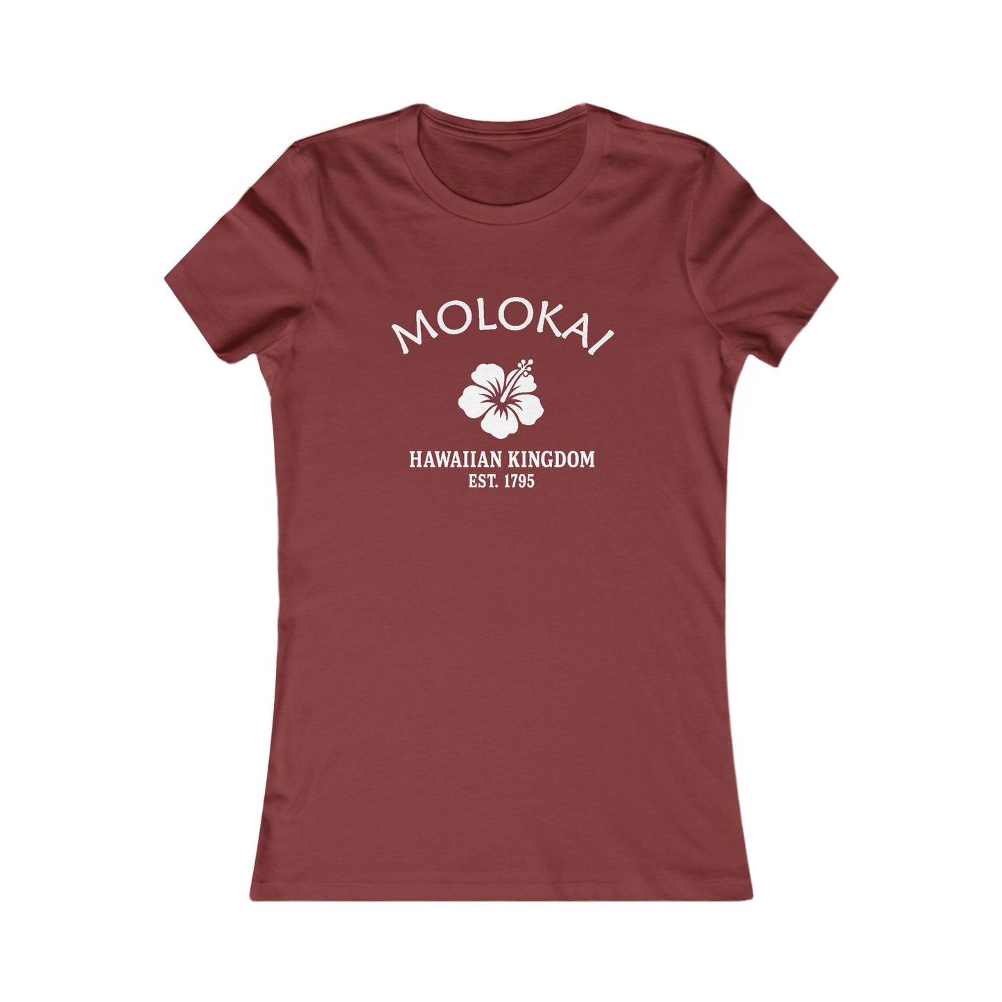 Molokai Hawaii Vintage Retro Womens Fitted Ringspun Cotton Tee - White Logo
