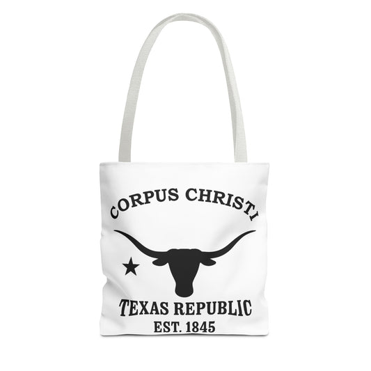 Corpus Christi Texas Vintage Retro Light Canvas Tote - Black Logo