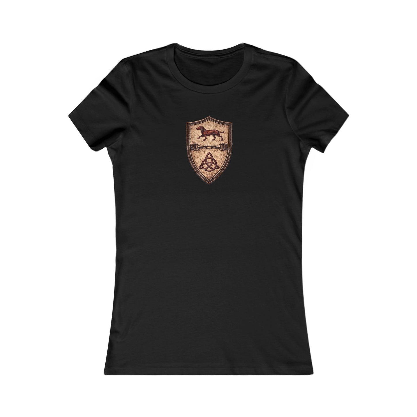 №108 Knight Crest Women's Fitted Tee · Live Your Best Knight · Temperantia Fiducia Perseverantia