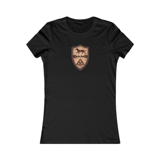 №108 Knight Crest Women's Fitted Tee · Live Your Best Knight · Temperantia Fiducia Perseverantia