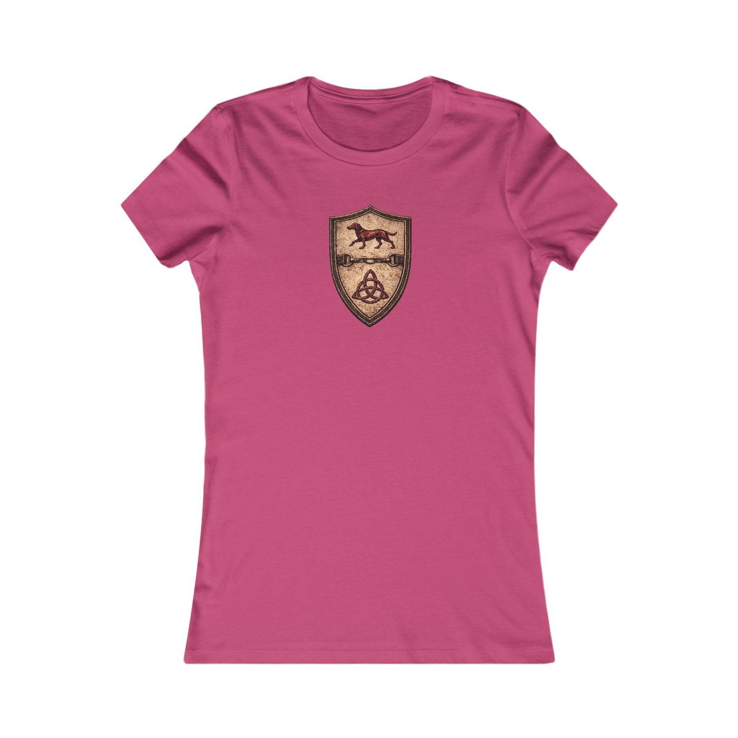 №108 Knight Crest Women's Fitted Tee · Live Your Best Knight · Temperantia Fiducia Perseverantia