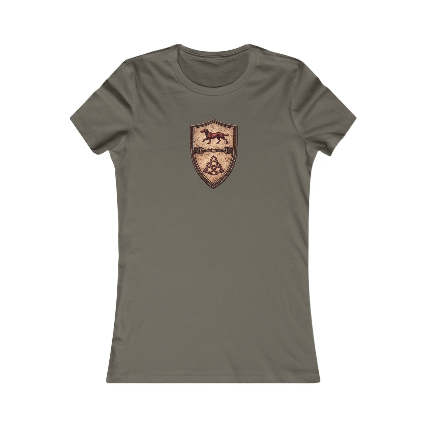 №108 Knight Crest Women's Fitted Tee · Live Your Best Knight · Temperantia Fiducia Perseverantia