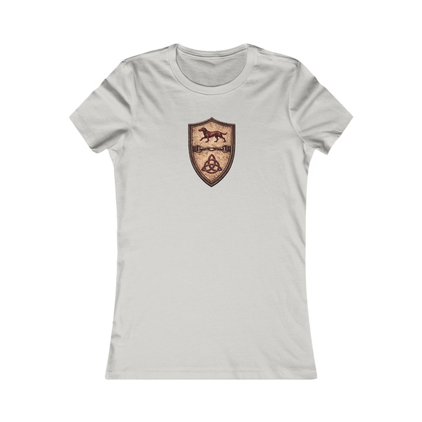 №108 Knight Crest Women's Fitted Tee · Live Your Best Knight · Temperantia Fiducia Perseverantia