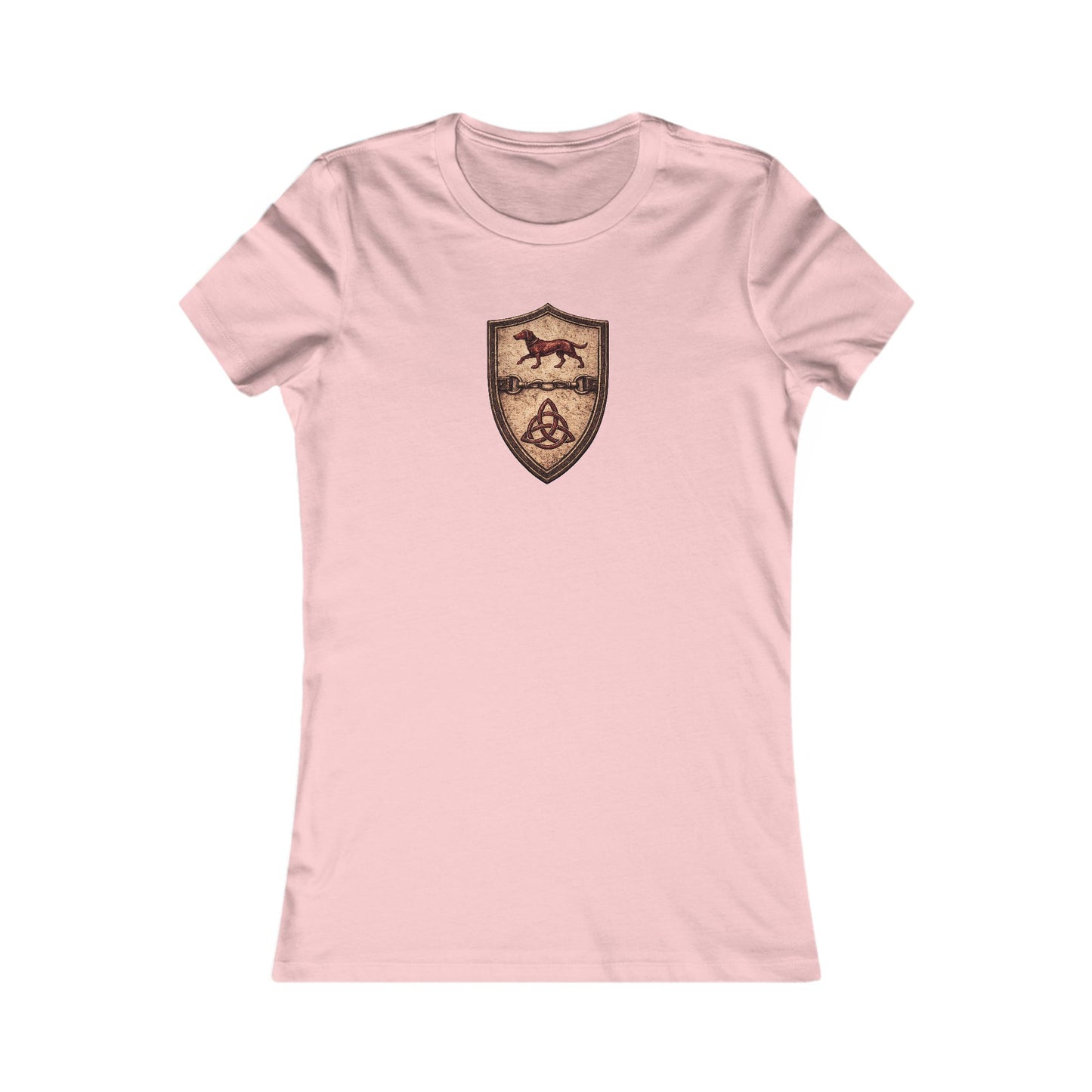 №108 Knight Crest Women's Fitted Tee · Live Your Best Knight · Temperantia Fiducia Perseverantia
