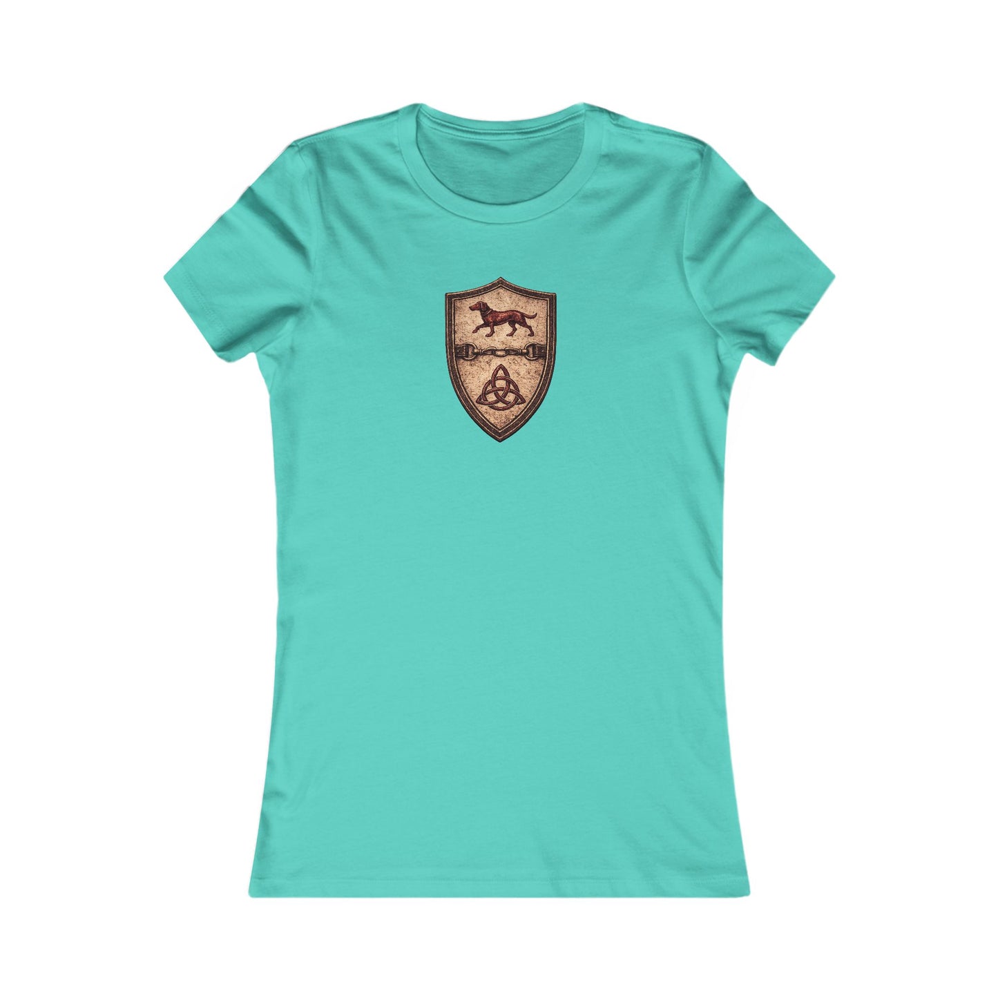 №108 Knight Crest Women's Fitted Tee · Live Your Best Knight · Temperantia Fiducia Perseverantia
