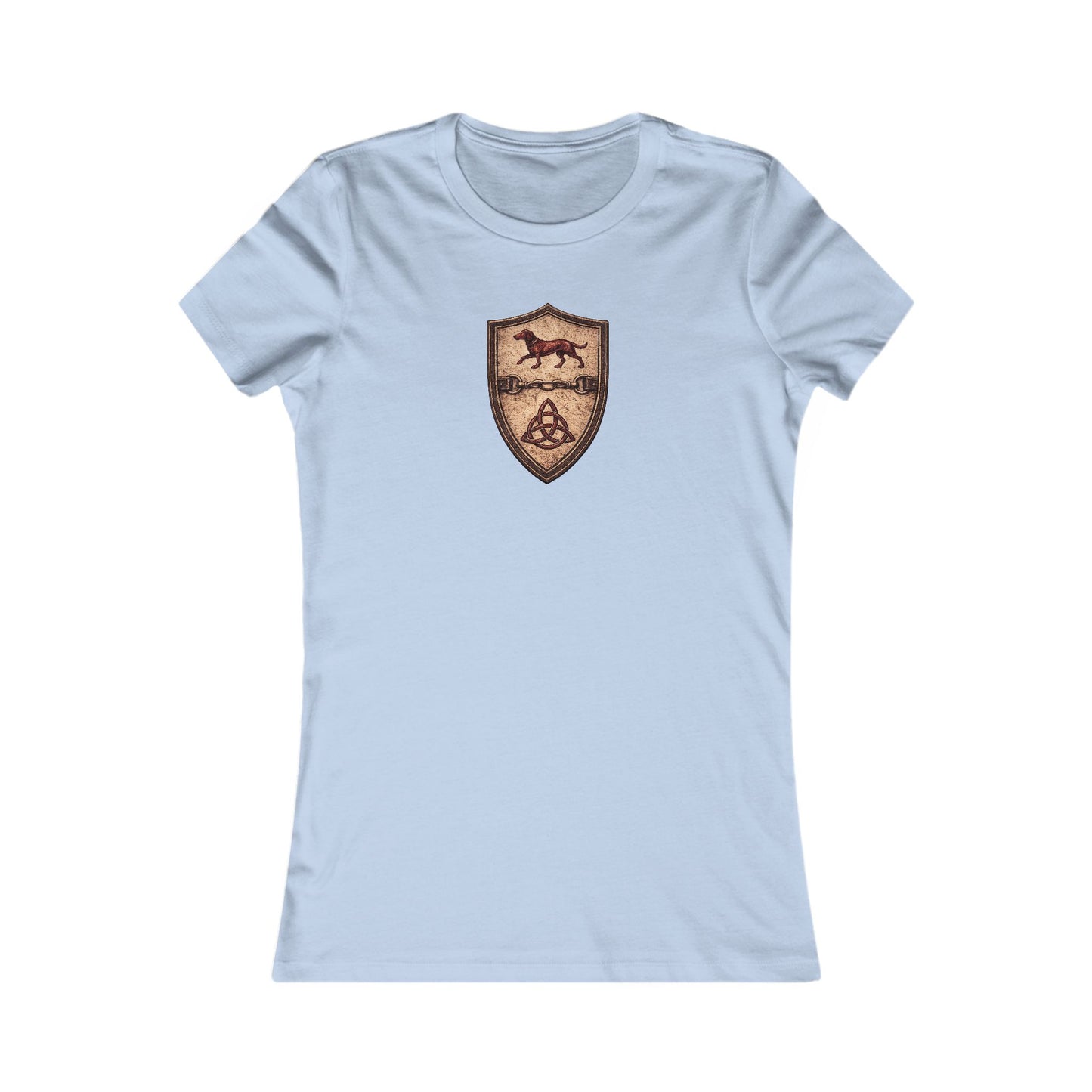 №108 Knight Crest Women's Fitted Tee · Live Your Best Knight · Temperantia Fiducia Perseverantia