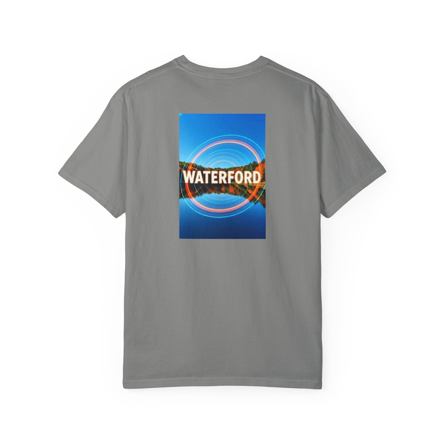 Waterford Connecticut Vintage Retro Back Printed Art Series Cotton Tee - Black Logo