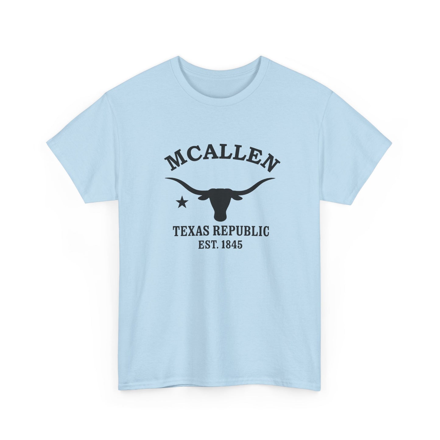 McAllen Texas Vintage Retro Unisex Heavy Cotton Tee - Black Logo