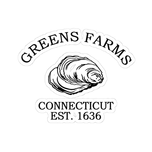 Greens Farms Connecticut Vintage Retro Vinyl Sticker - Black Logo