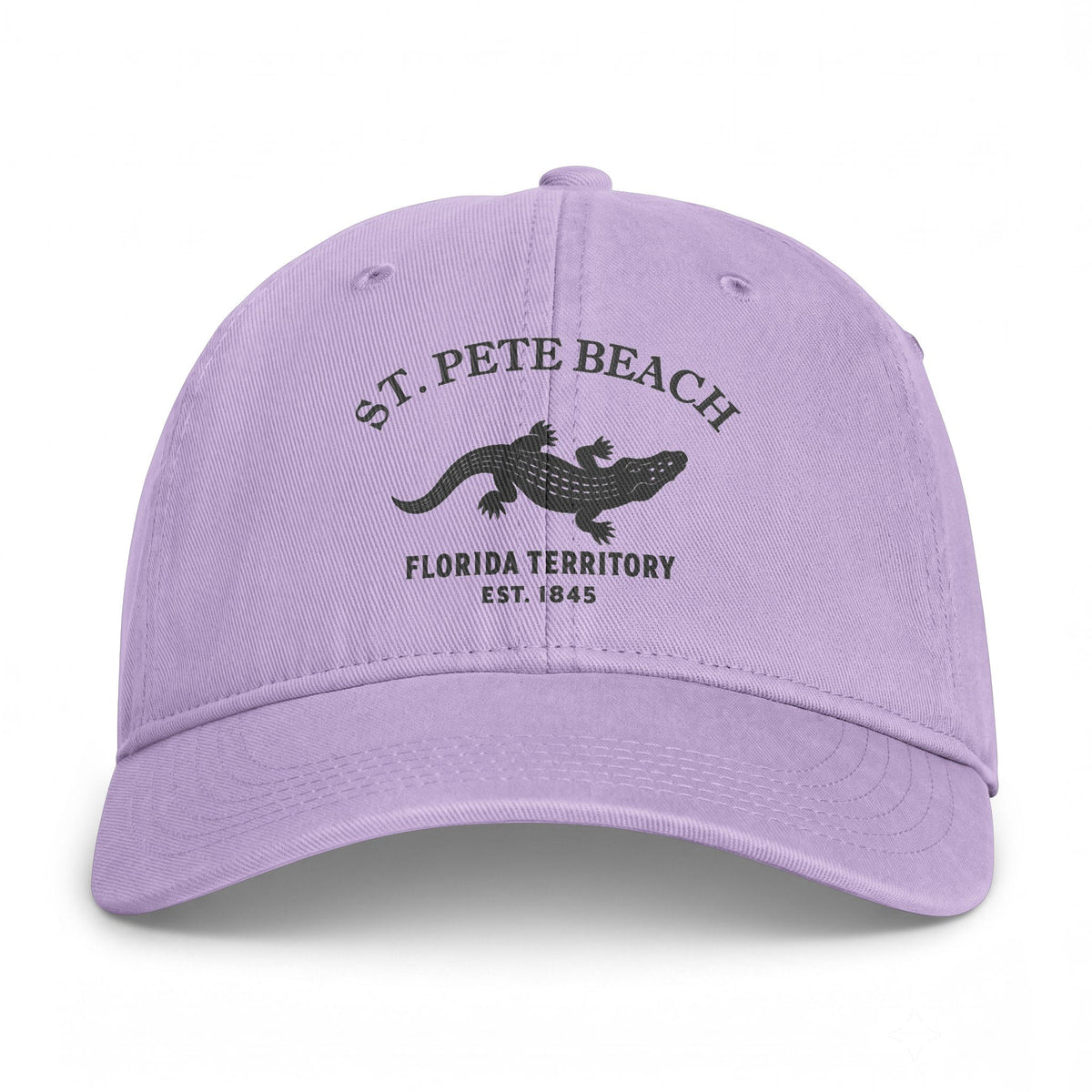 St Pete Beach Florida Distressed Cotton Cap - Charcoal Print Logo