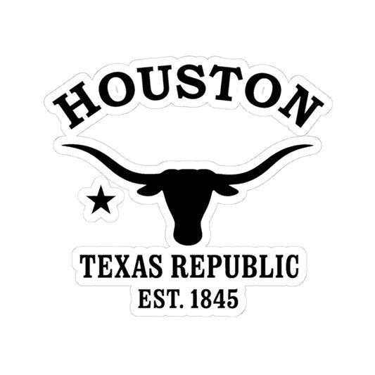 Houston Texas Vintage Retro Vinyl Sticker - Black Logo