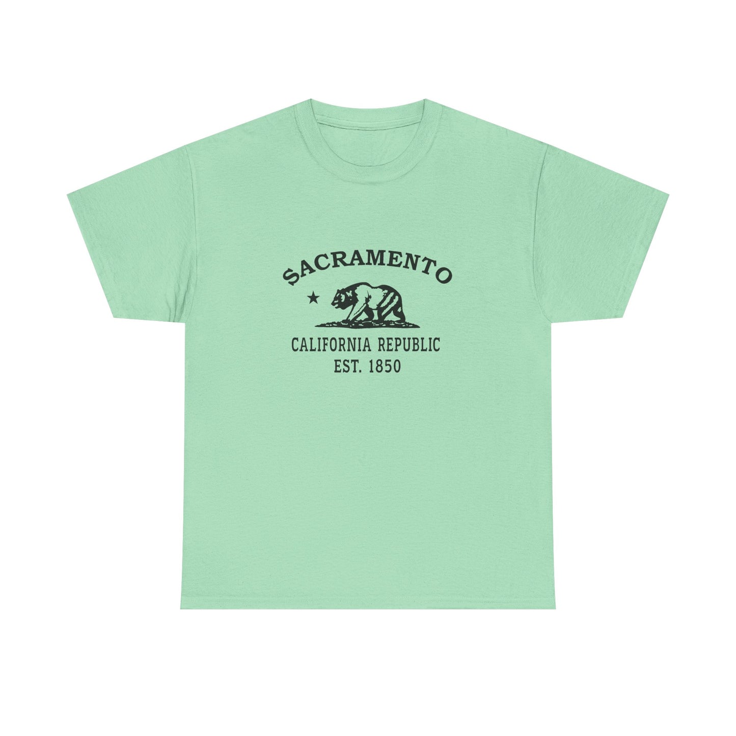 Sacramento California Vintage Retro Unisex Heavy Cotton Tee - Black Logo
