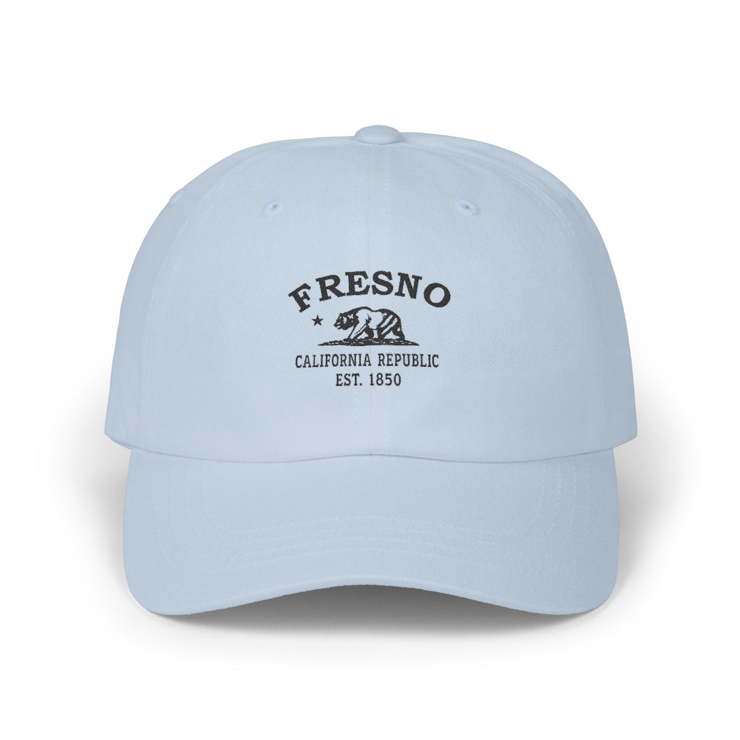 Fresno California Classic Embroidered Cotton Cap - Black Logo