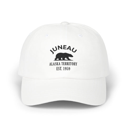 Juneau Alaska Classic Embroidered Vintage Retro Cotton Cap - Black Logo