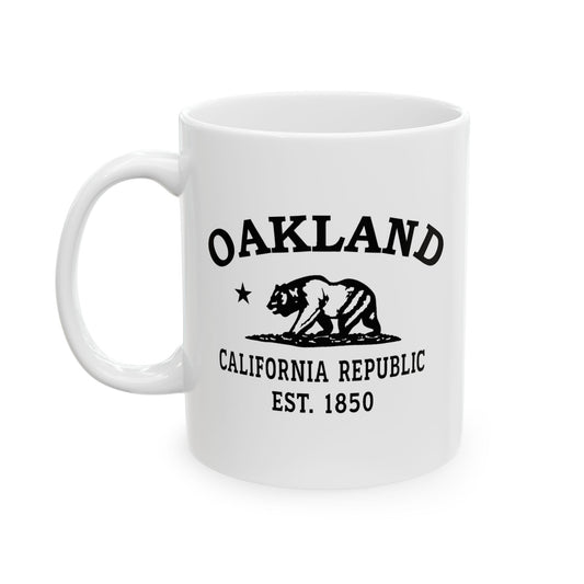 Oakland California Vintage Retro Ceramic Mug - Black Logo