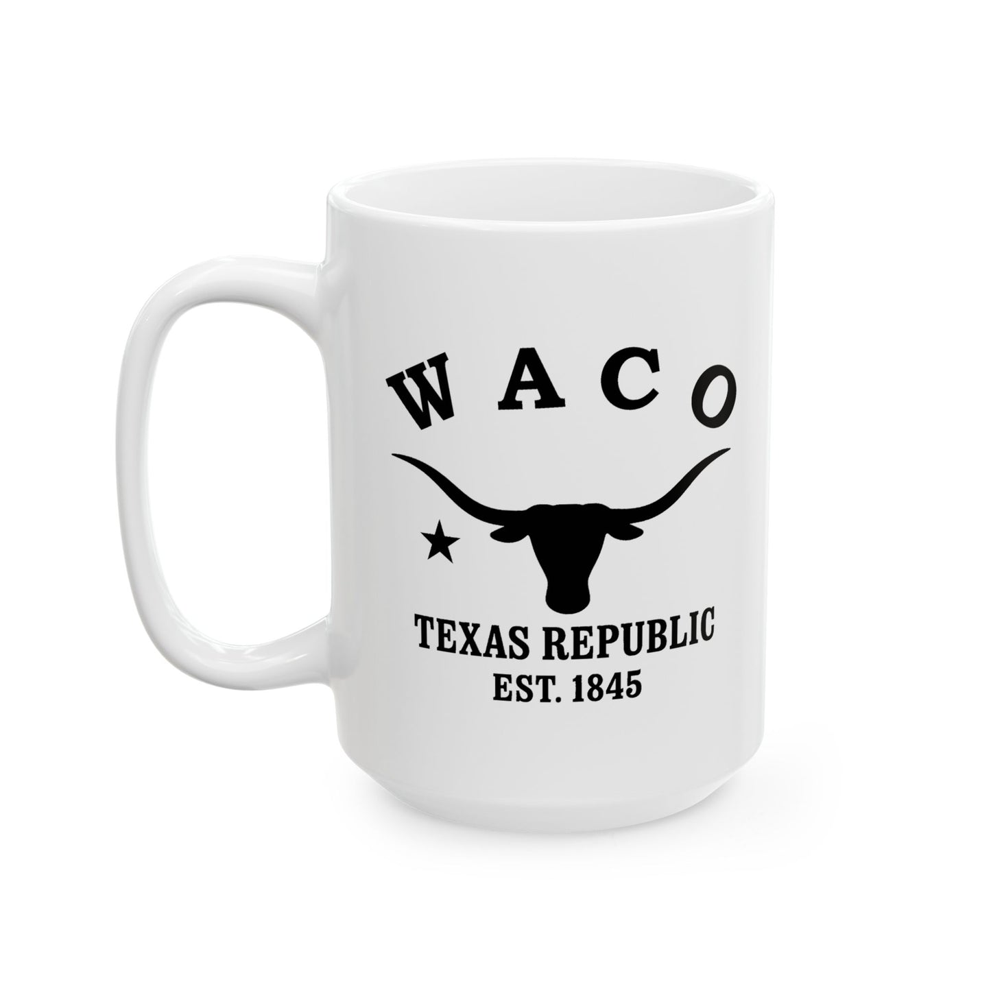 Waco Texas Vintage Retro Ceramic Mug - Black Logo