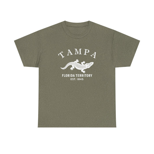 Tampa Florida Vintage Retro Unisex Heavy Cotton Tee - White Logo