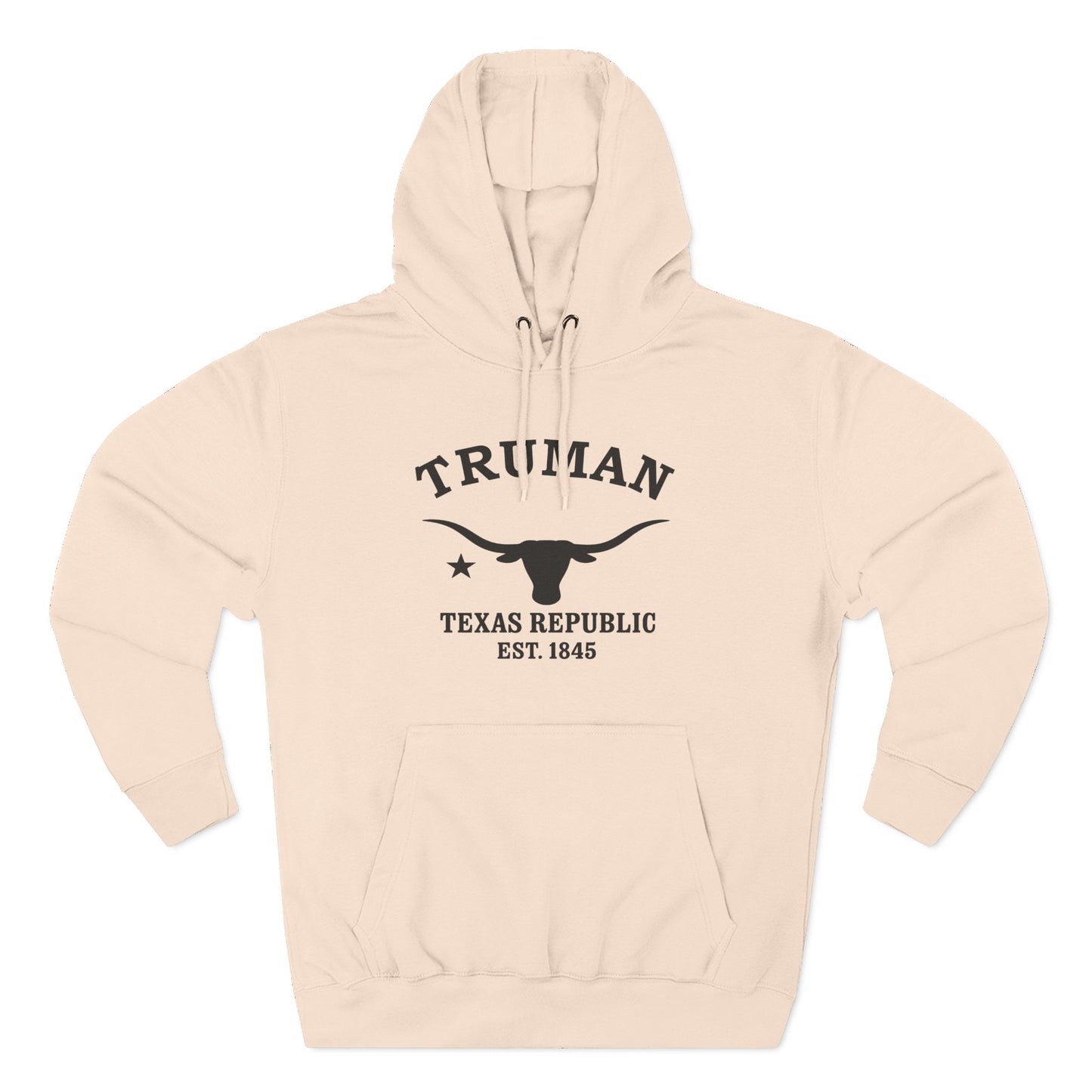 Truman Texas Vintage Retro Unisex Heavy Cotton Hoodie - Black Logo