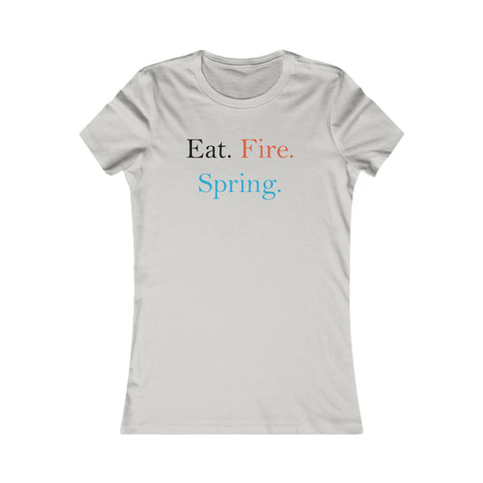 Eat Fire Spring Ringspun Cotton Fitted Vintage Retro Womens Tee - Text Logo