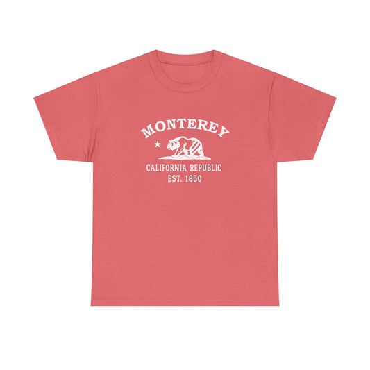 Monterey California Vintage Retro Unisex Heavy Cotton Tee - White Logo