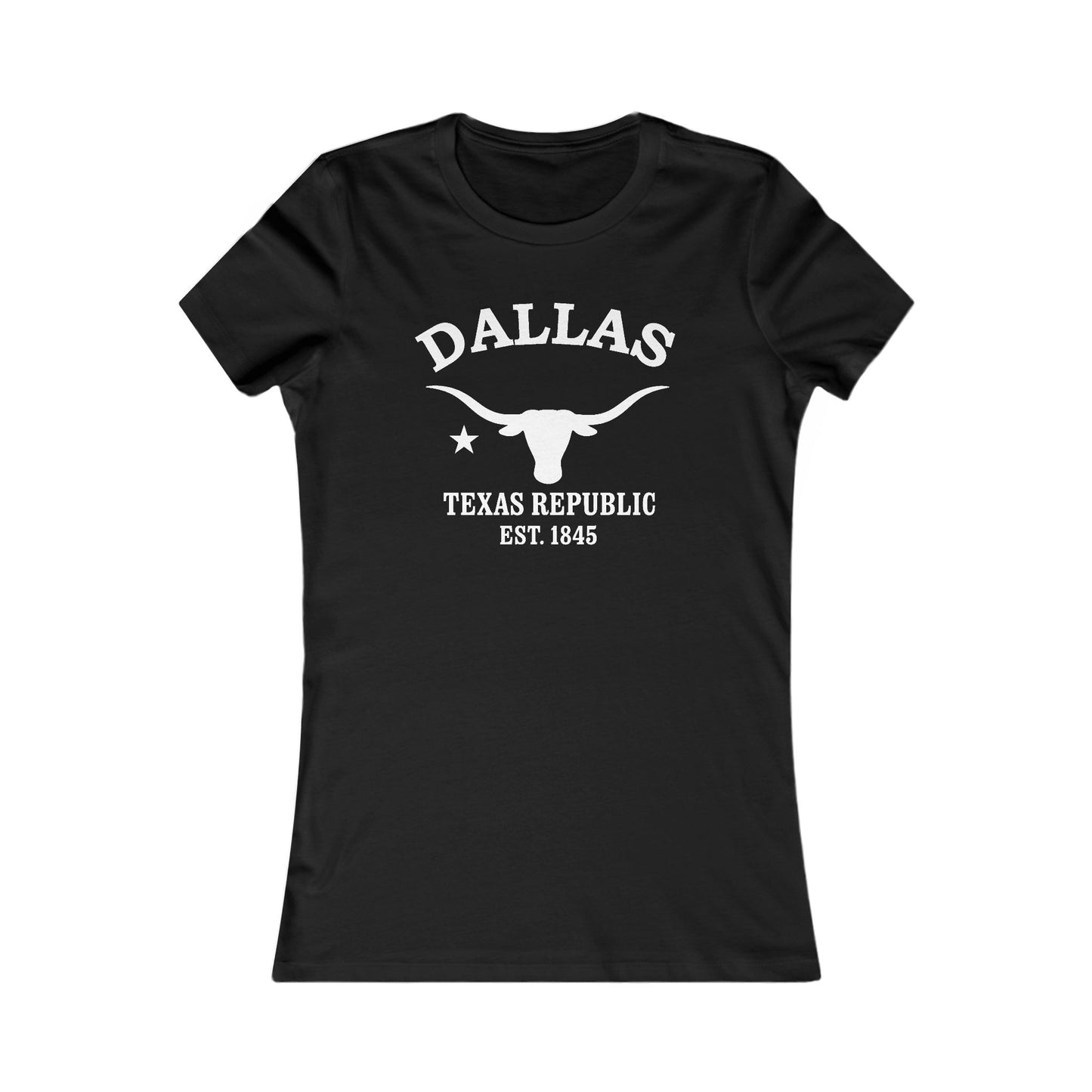 Dallas Texas Vintage Retro Womens Fitted Ringspun Cotton Tee - White Logo