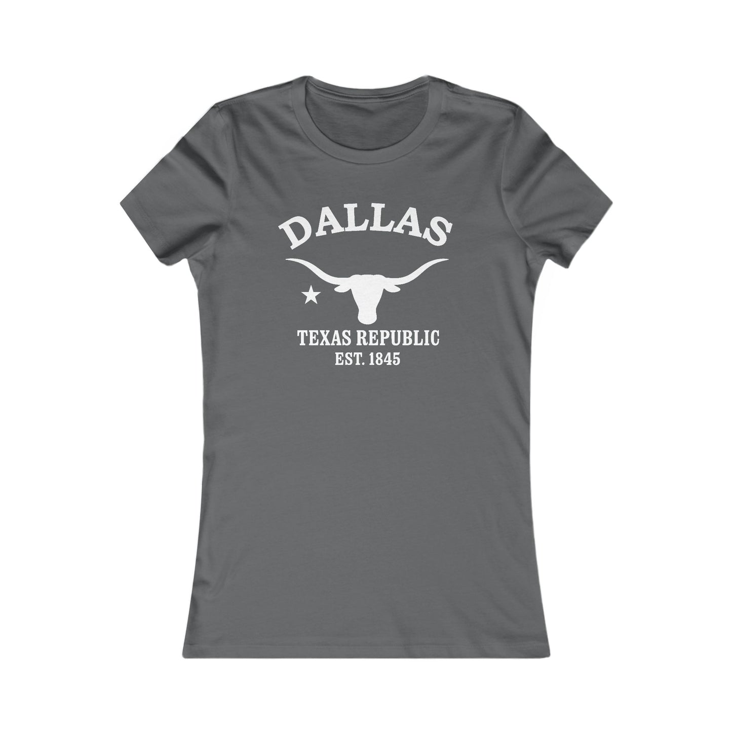 Dallas Texas Vintage Retro Womens Fitted Ringspun Cotton Tee - White Logo
