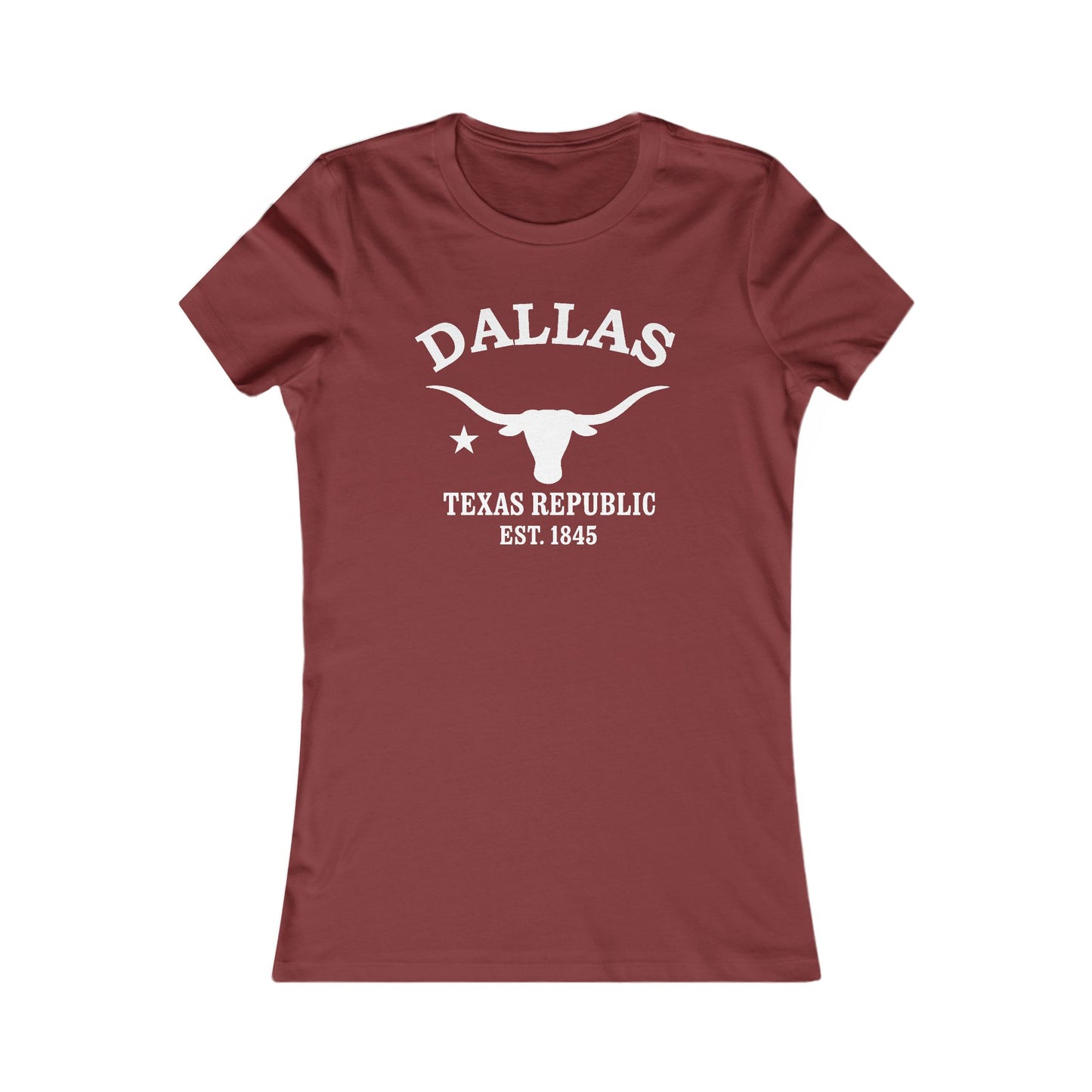 Dallas Texas Vintage Retro Womens Fitted Ringspun Cotton Tee - White Logo