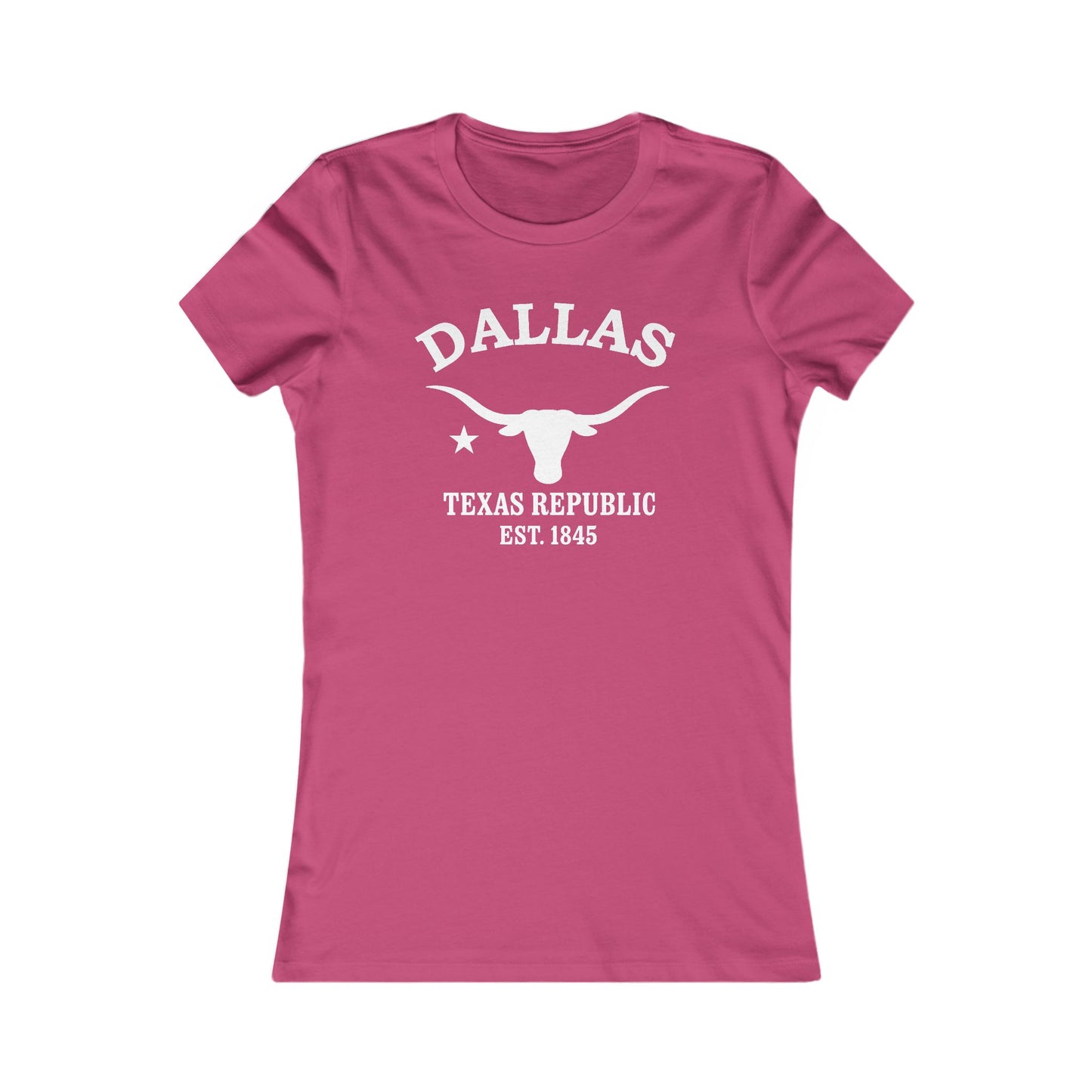 Dallas Texas Vintage Retro Womens Fitted Ringspun Cotton Tee - White Logo