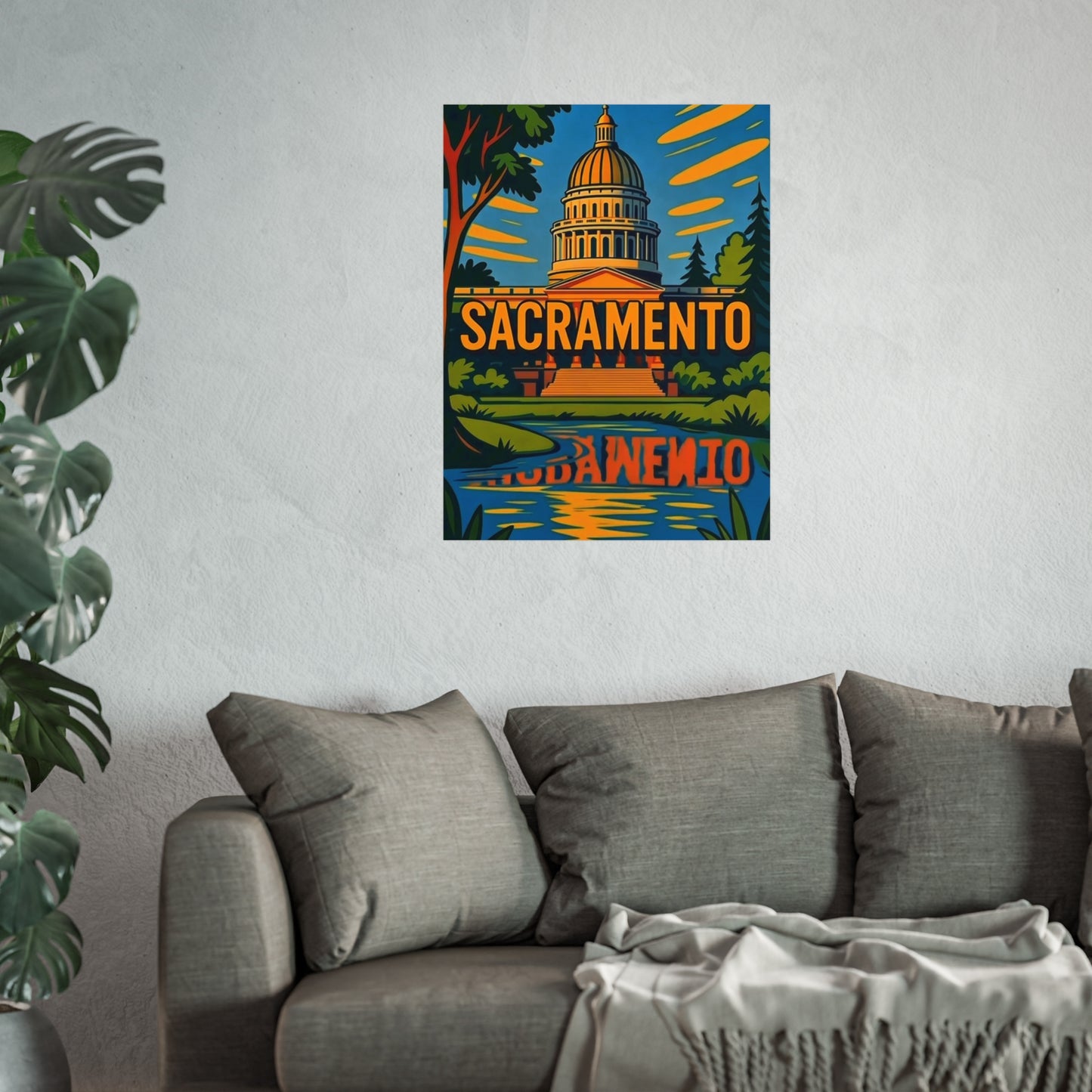 Sacramento California Vintage Retro Giclée Print Art Series Poster