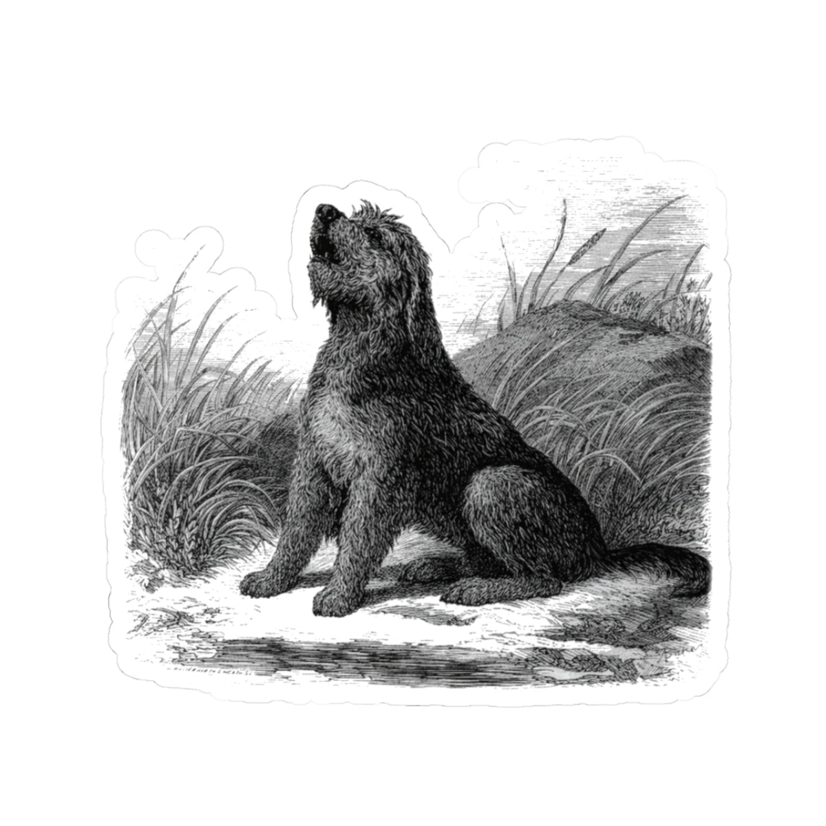 Otterhound Vintage Retro Kiss-Cut Vinyl Sticker - Howling For Fun