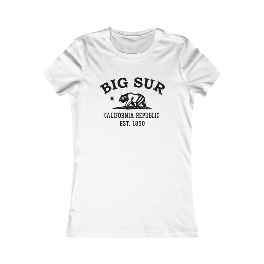 Big Sur California Ringspun Cotten Fitted Vintage Retro Womens Tee - Black Logo