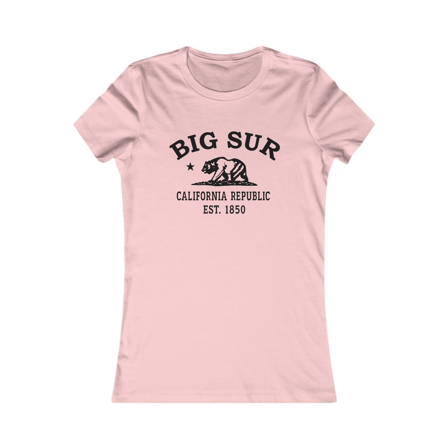 Big Sur California Ringspun Cotten Fitted Vintage Retro Womens Tee - Black Logo