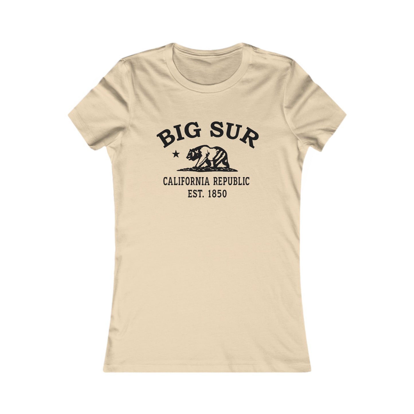 Big Sur California Ringspun Cotten Fitted Vintage Retro Womens Tee - Black Logo