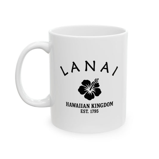 Lanai Hawaii Vintage Retro Ceramic Mug - Black Logo