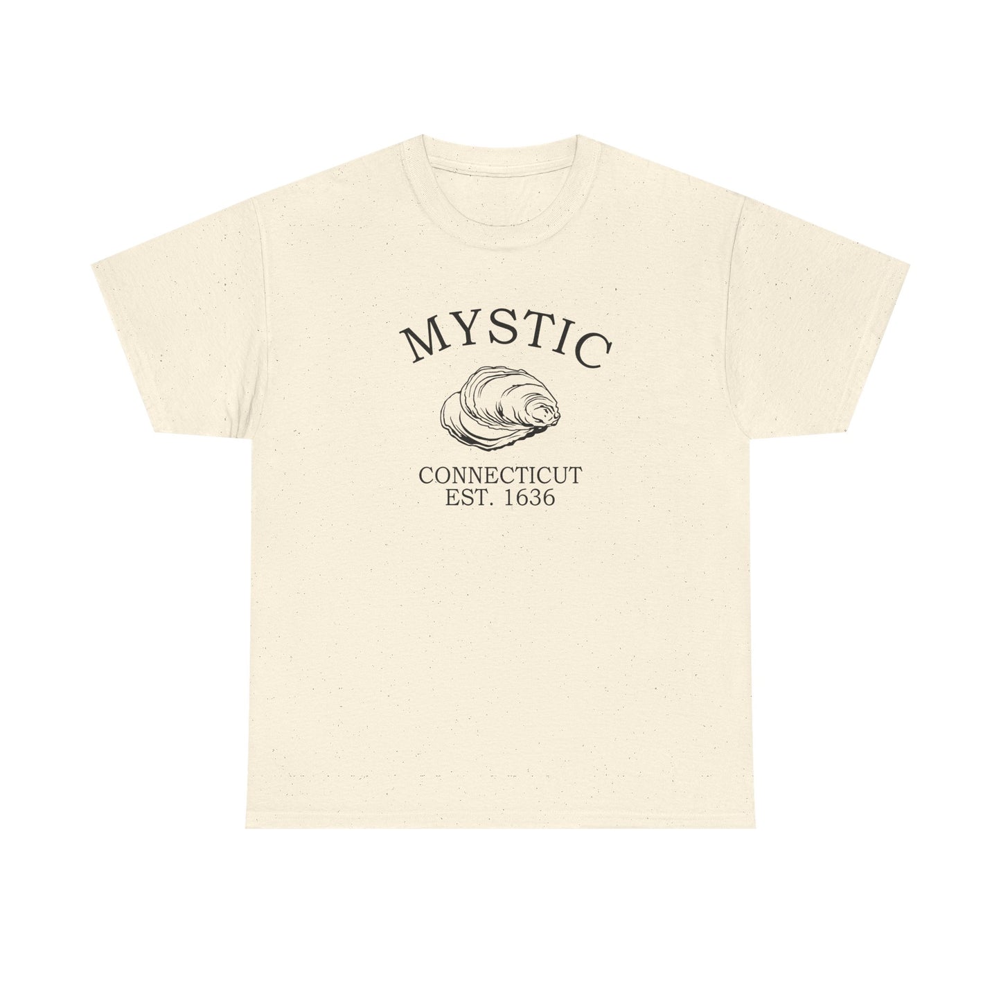Mystic Connecticut Vintage Retro Unisex Heavy Cotton Tee - Black Logo