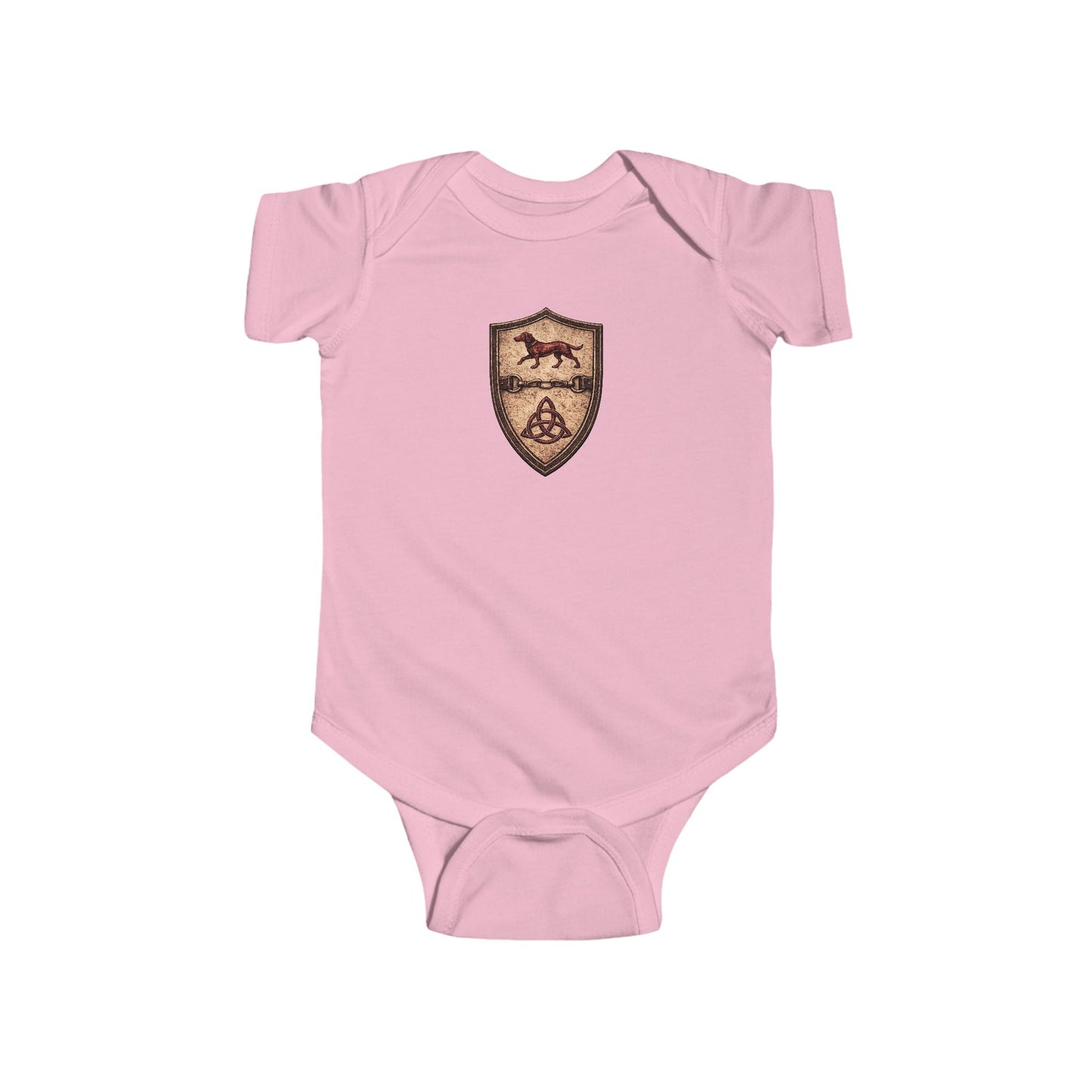 №108 Little Knight Baby Bodysuit · Live Your Best Knight · Temperantia Fiducia Perseverantia