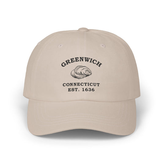Greenwich Connecticut Classic Cotton Cap - Black Logo