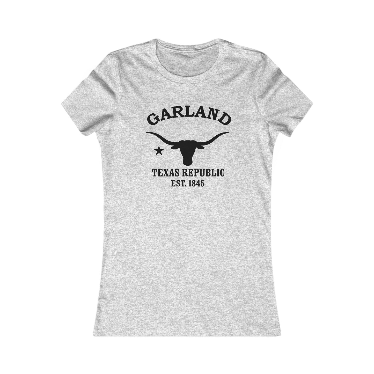 Garland Texas Vintage Retro Womens Fitted Ringspun Cotton Tee - Black Logo