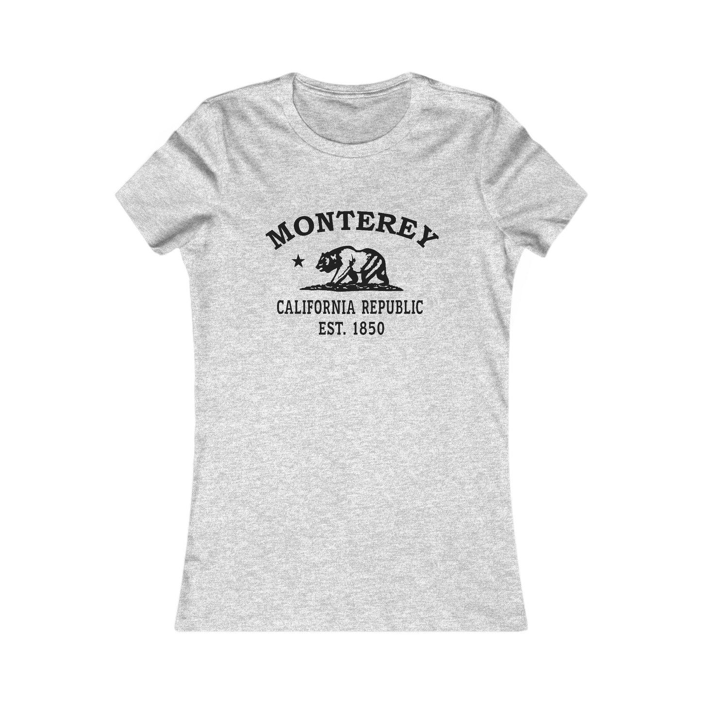 Monterey California Ringspun Cotten Fitted Vintage Retro Womens Tee - Black Logo