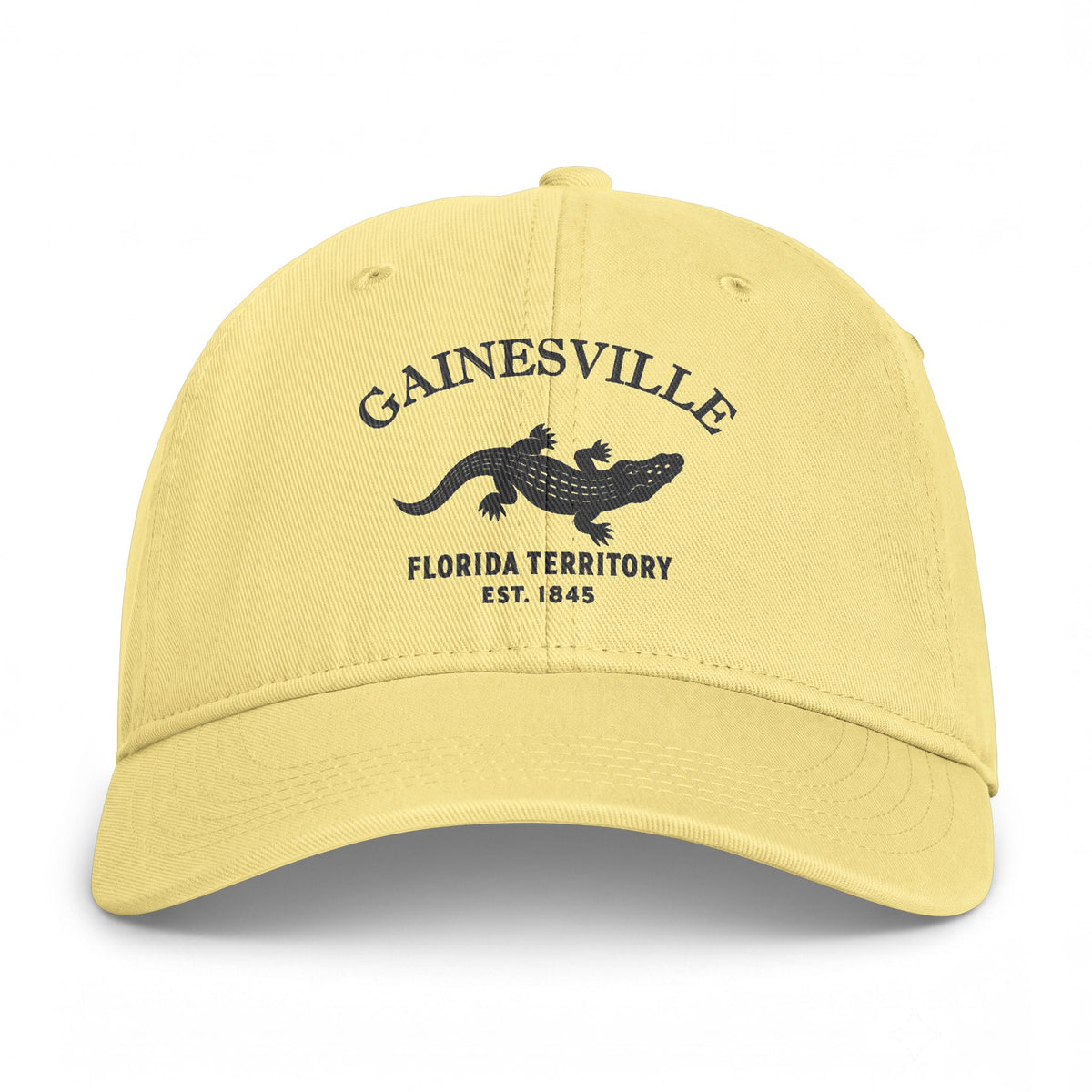 Gainesville Florida Distressed Cotton Cap - Charcoal Print Logo