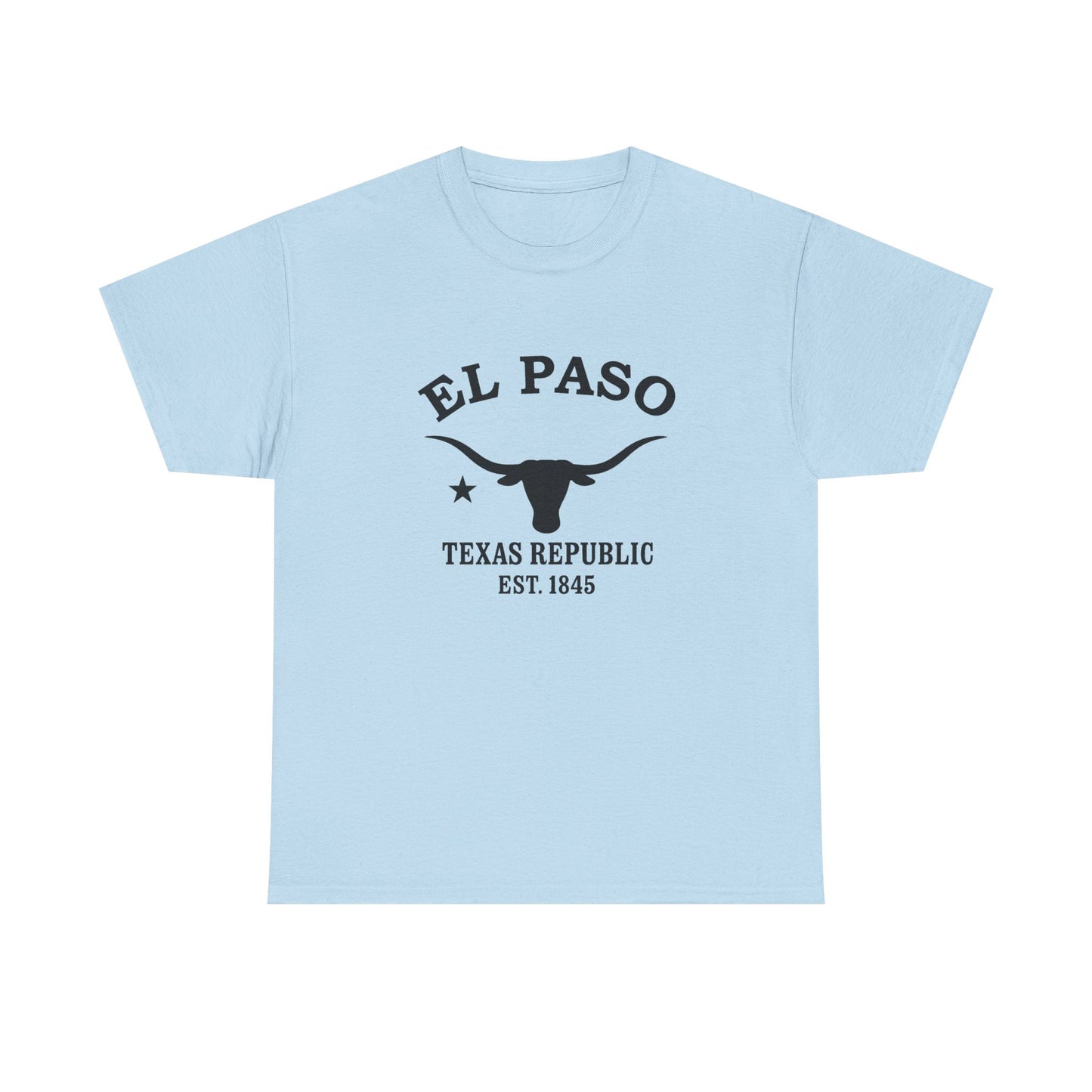 El Paso Texas Vintage Retro Unisex Heavy Cotton Tee - Black Logo