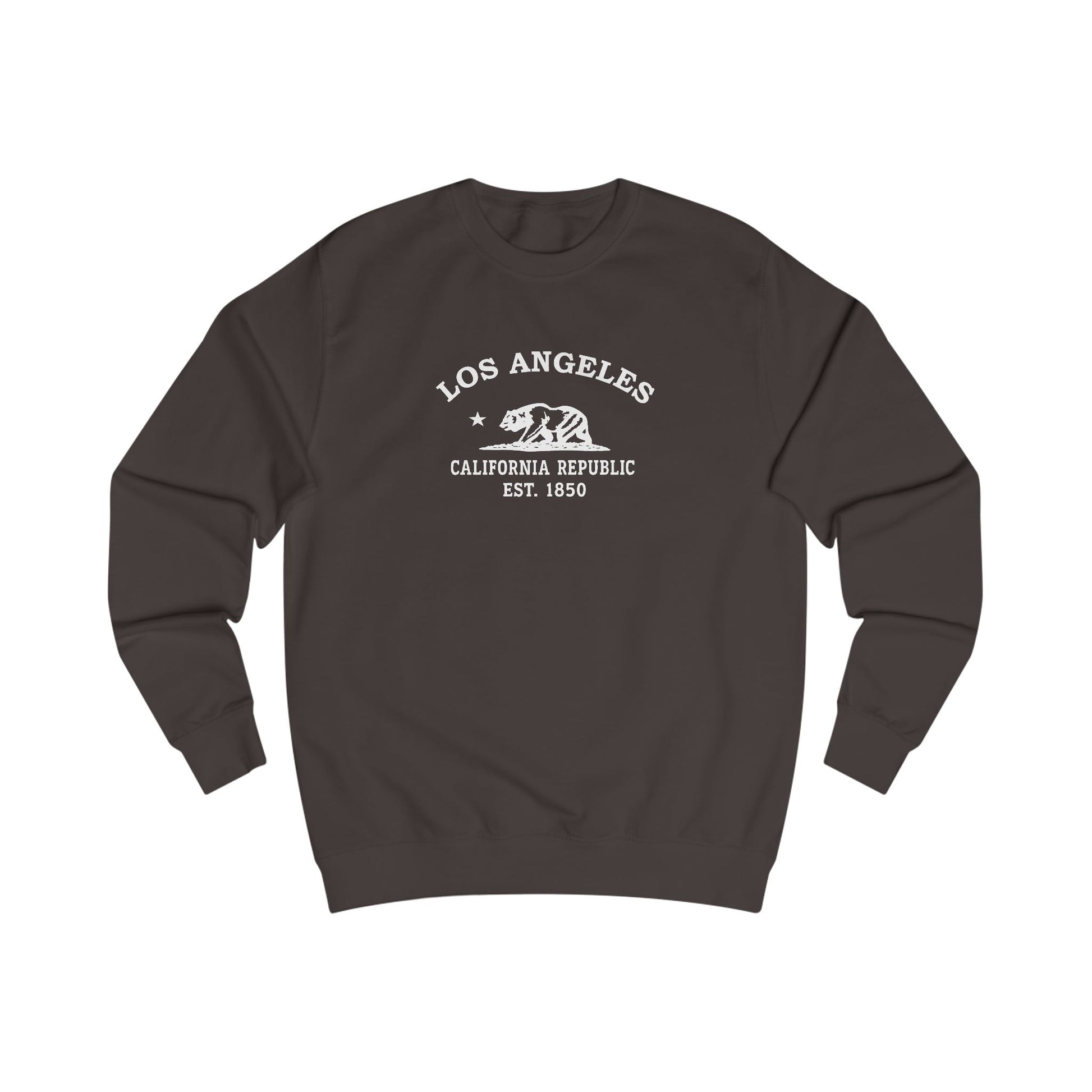 Los Angeles California Vintage Retro Premium Crewneck Sweatshirt - White Logo - Bottle Green