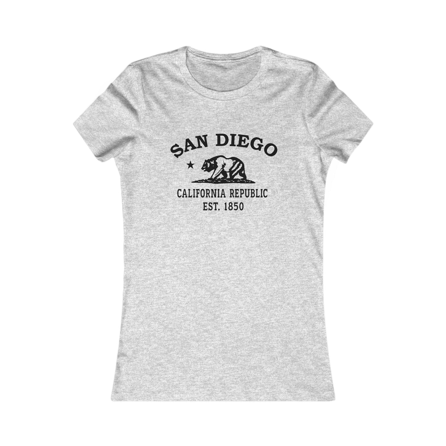 San Diego California Vintage Retro Womens Fitted Ringspun Cotton Tee - Black Logo