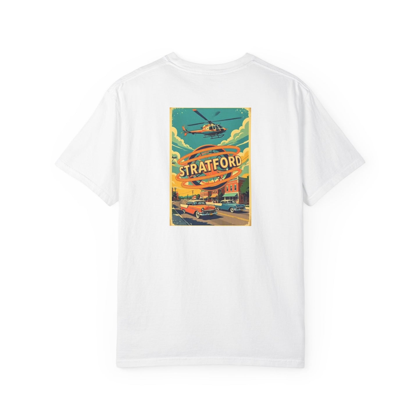 Stratford Connecticut Vintage Retro Back Printed Art Series Cotton Tee - Black Logo